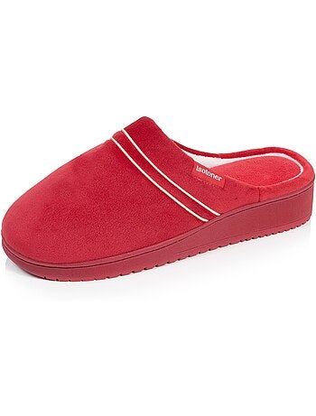 Chaussons mules microvelours mousse à mémoire forme femme isotoner