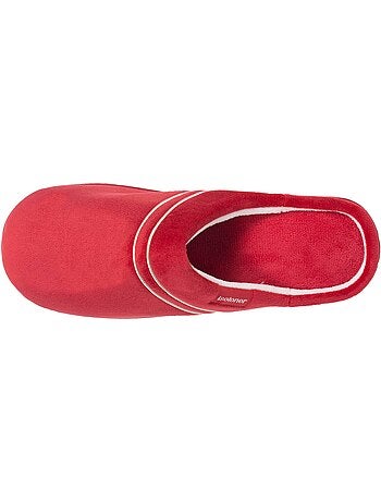 Chaussons mules microvelours mousse à mémoire forme femme isotoner