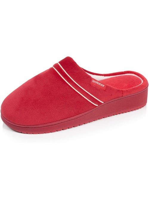 Chaussons mules microvelours mousse à mémoire forme femme Isotoner - Kiabi Chaussons mules microvelours mousse à mémoire forme femme Isotoner - Kiabi