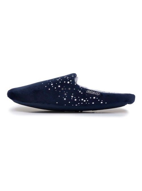 Chaussons mules microvelours, semelle antidérapante femme Isotoner - Kiabi