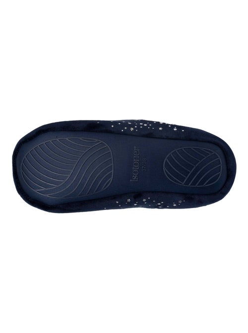 Chaussons mules microvelours, semelle antidérapante femme Isotoner - Kiabi