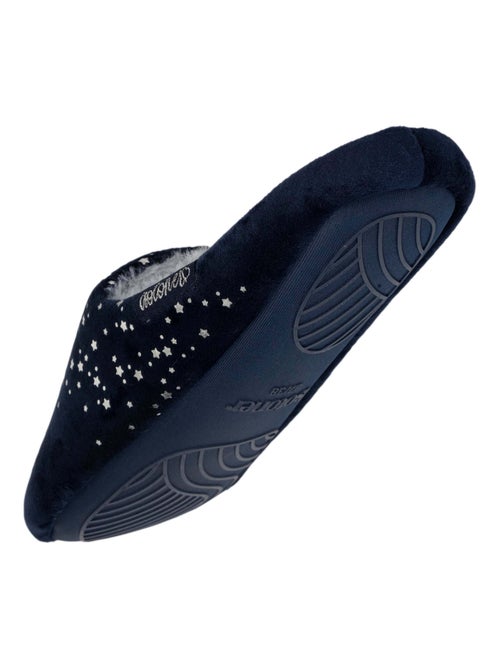 Chaussons mules microvelours, semelle antidérapante femme Isotoner - Kiabi