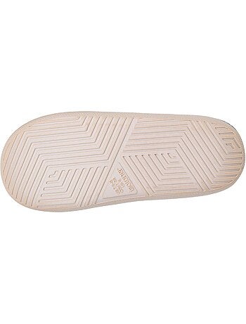 Chaussons mules microvelours semelle bloup extra confort femme isotoner