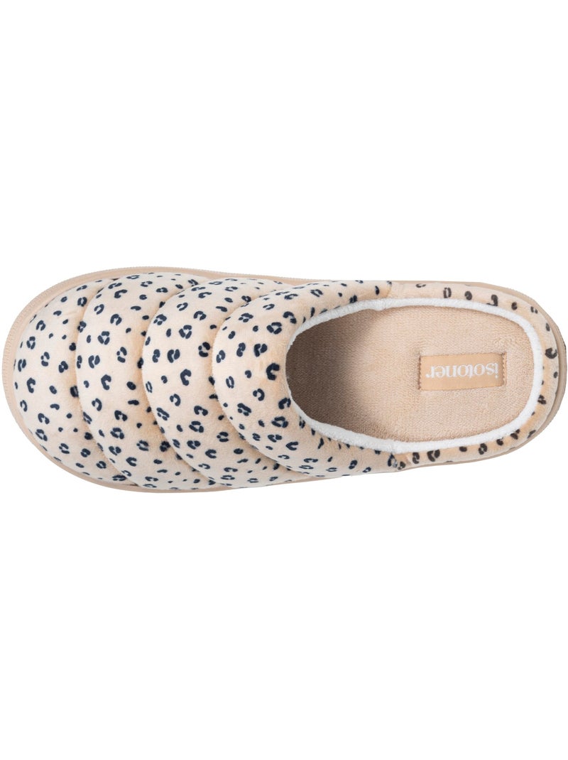 Chaussons mules microvelours semelle bloup extra Confort femme Isotoner Beige - Kiabi