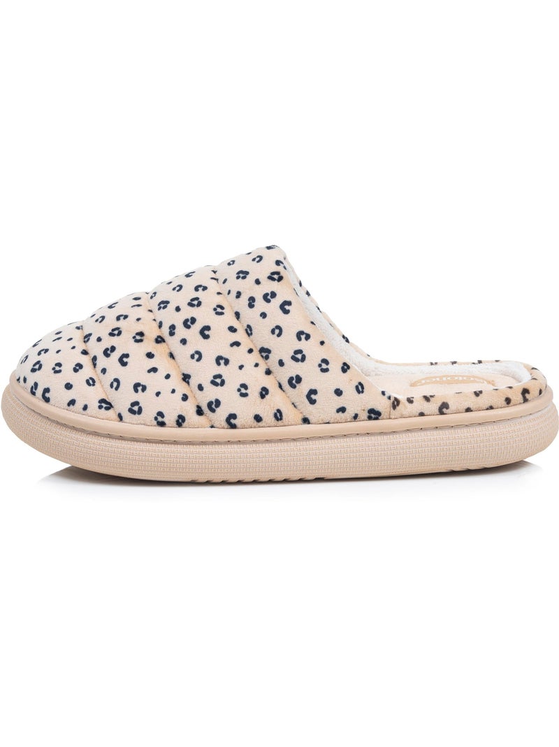 Chaussons mules microvelours semelle bloup extra Confort femme Isotoner Beige - Kiabi