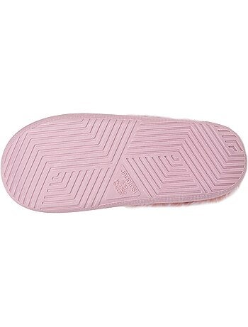 Chaussons mules microvelours semelle bloup extra confort femme isotoner