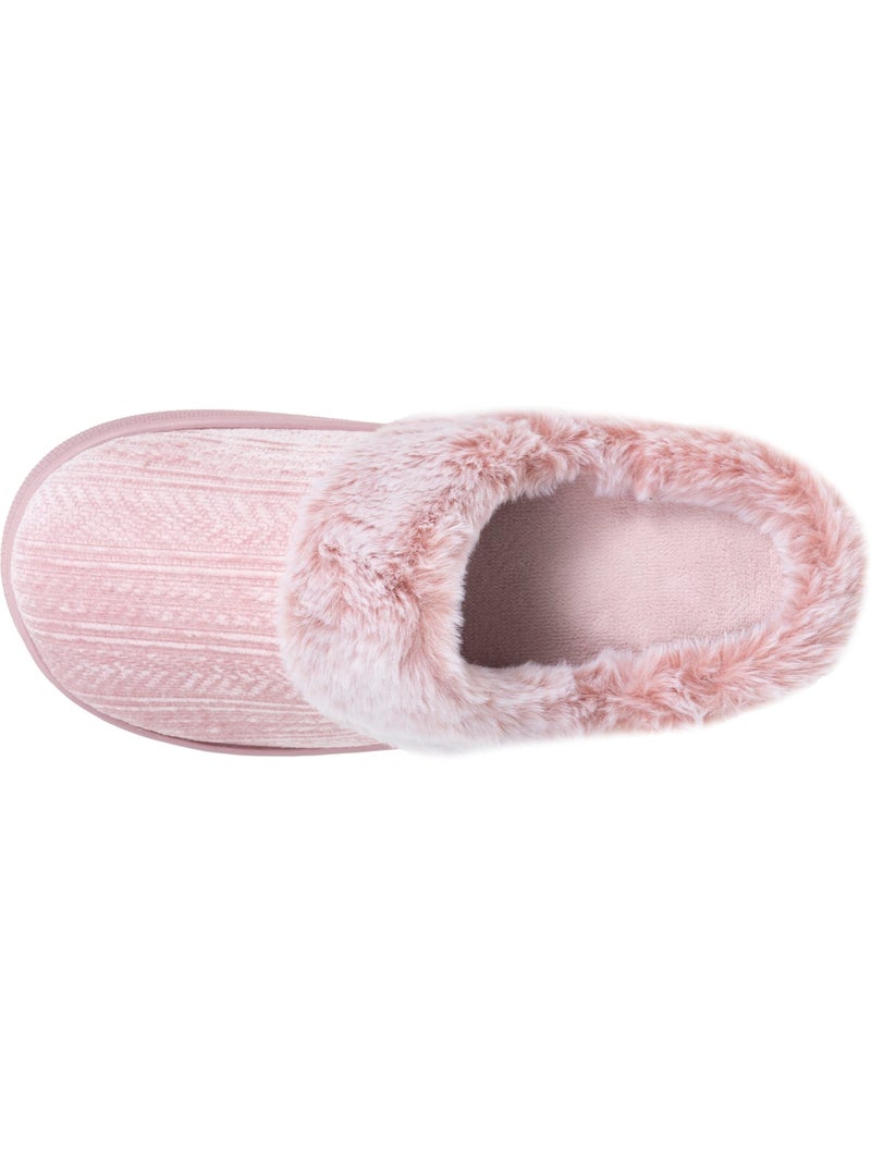 Chaussons mules microvelours semelle bloup extra Confort femme Isotoner Blush - Kiabi