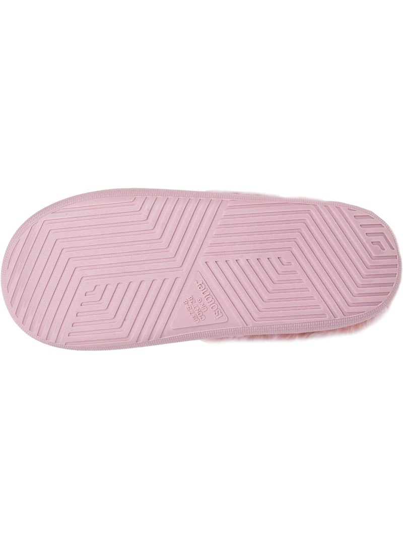 Chaussons mules microvelours semelle bloup extra Confort femme Isotoner Blush - Kiabi