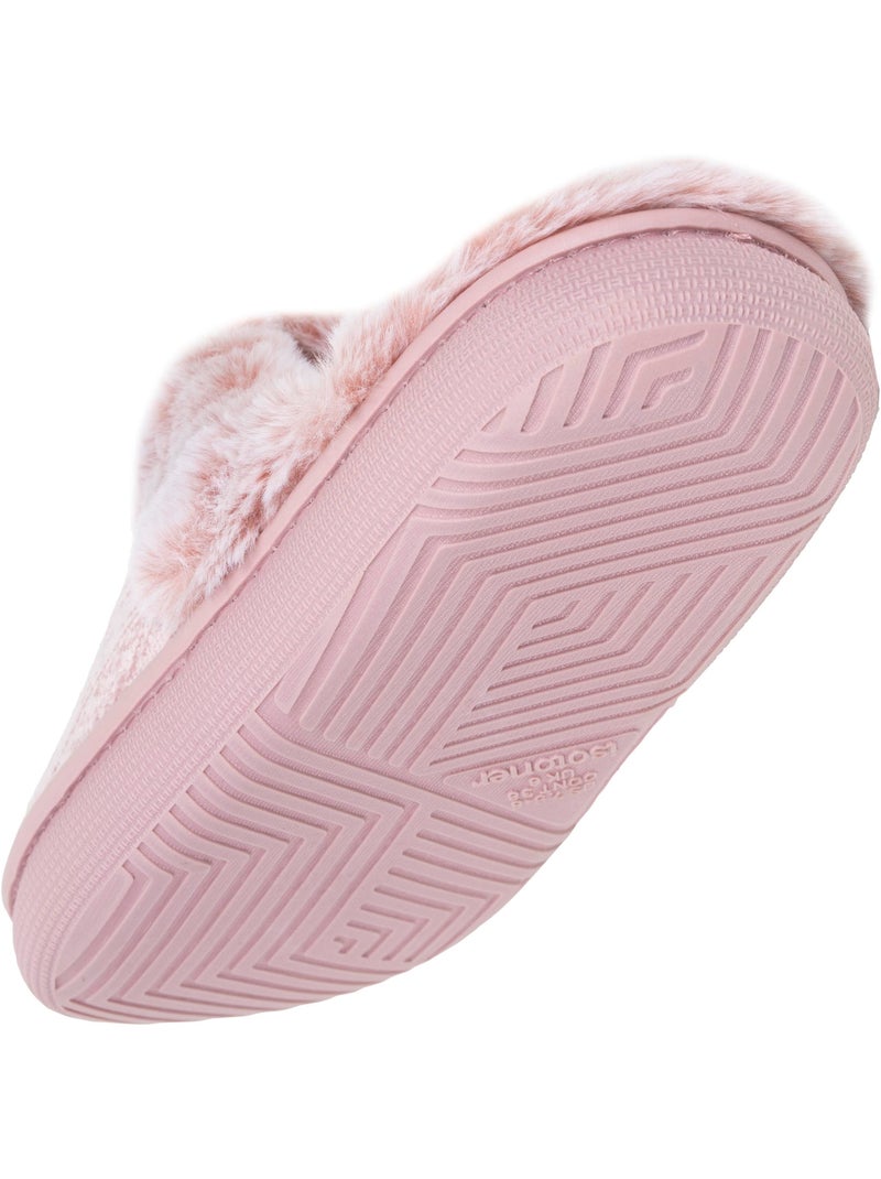 Chaussons mules microvelours semelle bloup extra Confort femme Isotoner Blush - Kiabi