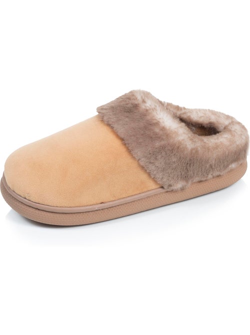 Chaussons mules microvelours semelle bloup extra confort femme isotoner - Kiabi Chaussons mules microvelours semelle bloup extra confort femme isotoner - Kiabi