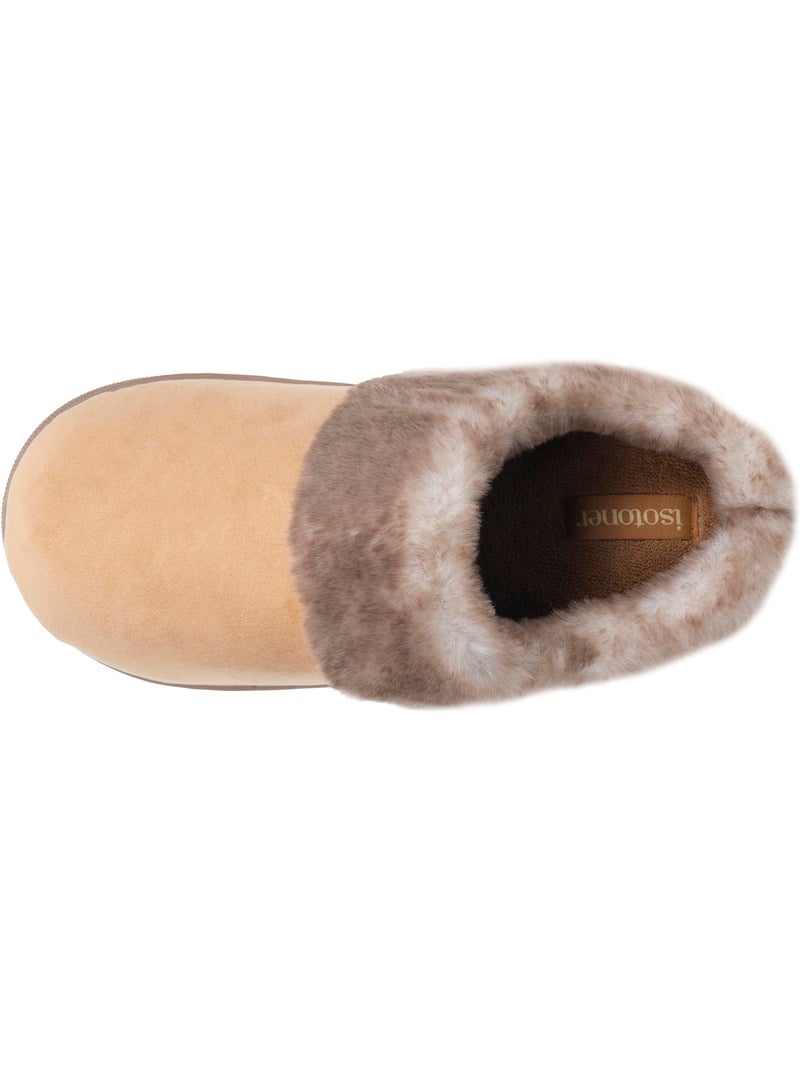 Chaussons mules microvelours semelle bloup extra confort femme isotoner Camel - Kiabi