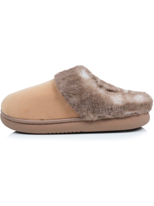 Chaussons mules microvelours semelle bloup extra confort femme isotoner - Kiabi Chaussons mules microvelours semelle bloup extra confort femme isotoner - Kiabi