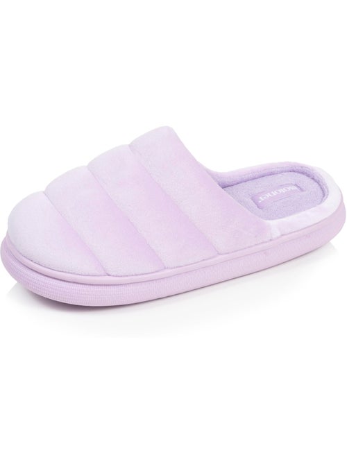 Chaussons mules microvelours semelle bloup extra Confort femme Isotoner - Kiabi Chaussons mules microvelours semelle bloup extra Confort femme Isotoner - Kiabi