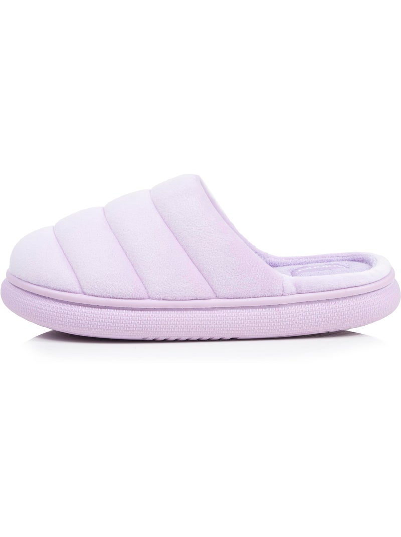 Chaussons mules microvelours semelle bloup extra Confort femme Isotoner Mauve lilas - Kiabi