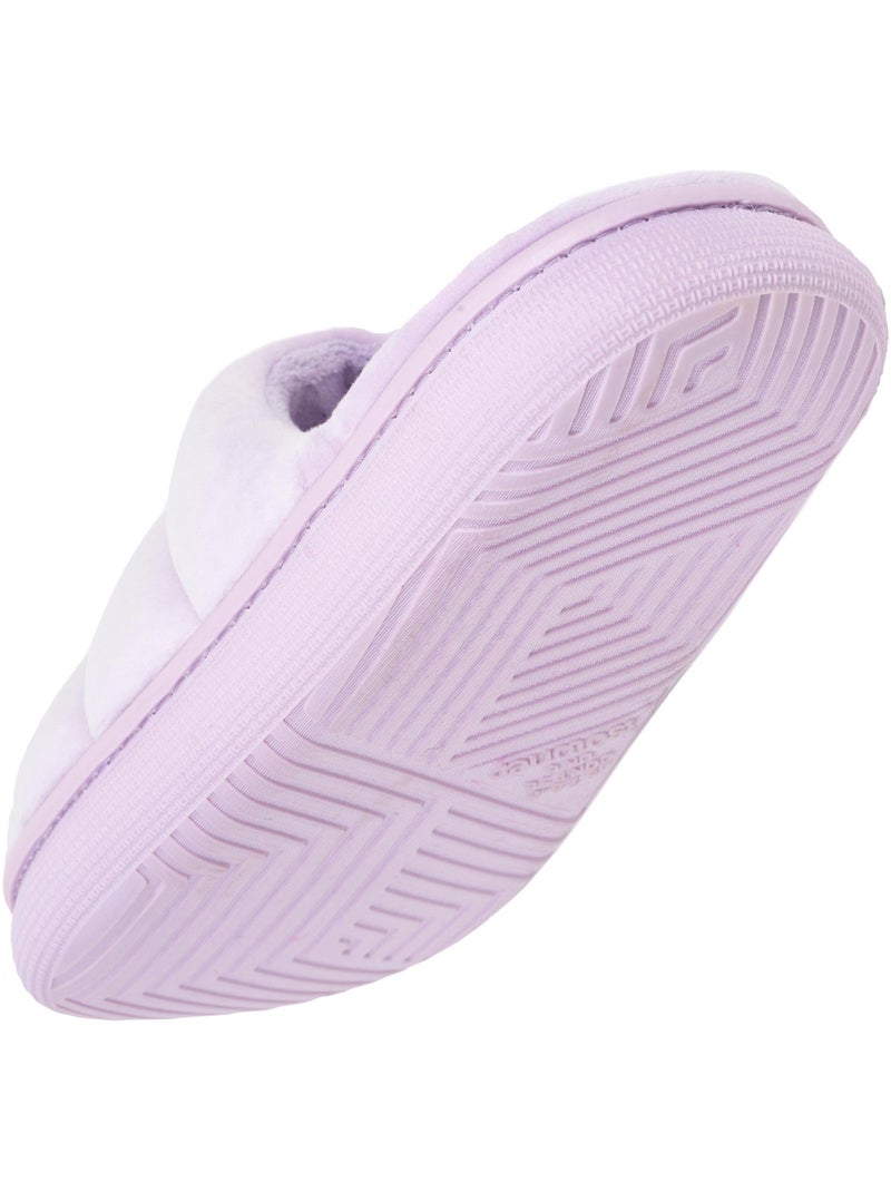 Chaussons mules microvelours semelle bloup extra Confort femme Isotoner Mauve lilas - Kiabi