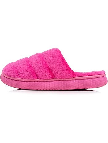 Chaussons mules microvelours semelle bloup extra confort femme isotoner