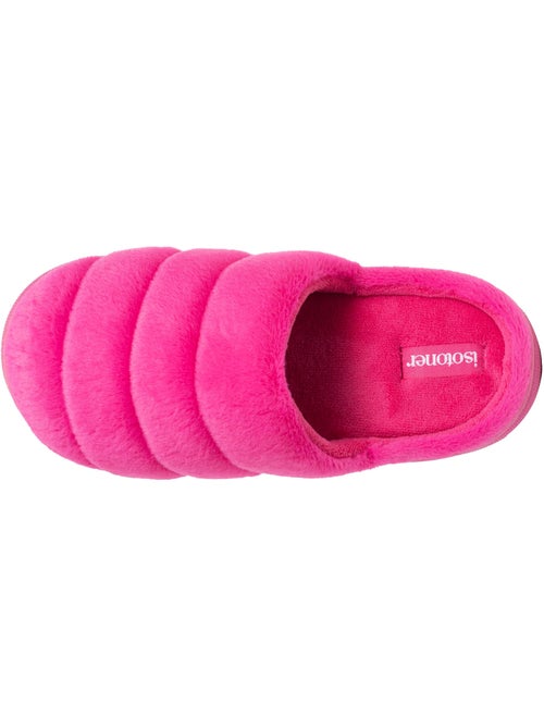 Chaussons mules microvelours semelle bloup extra confort femme isotoner - Kiabi
