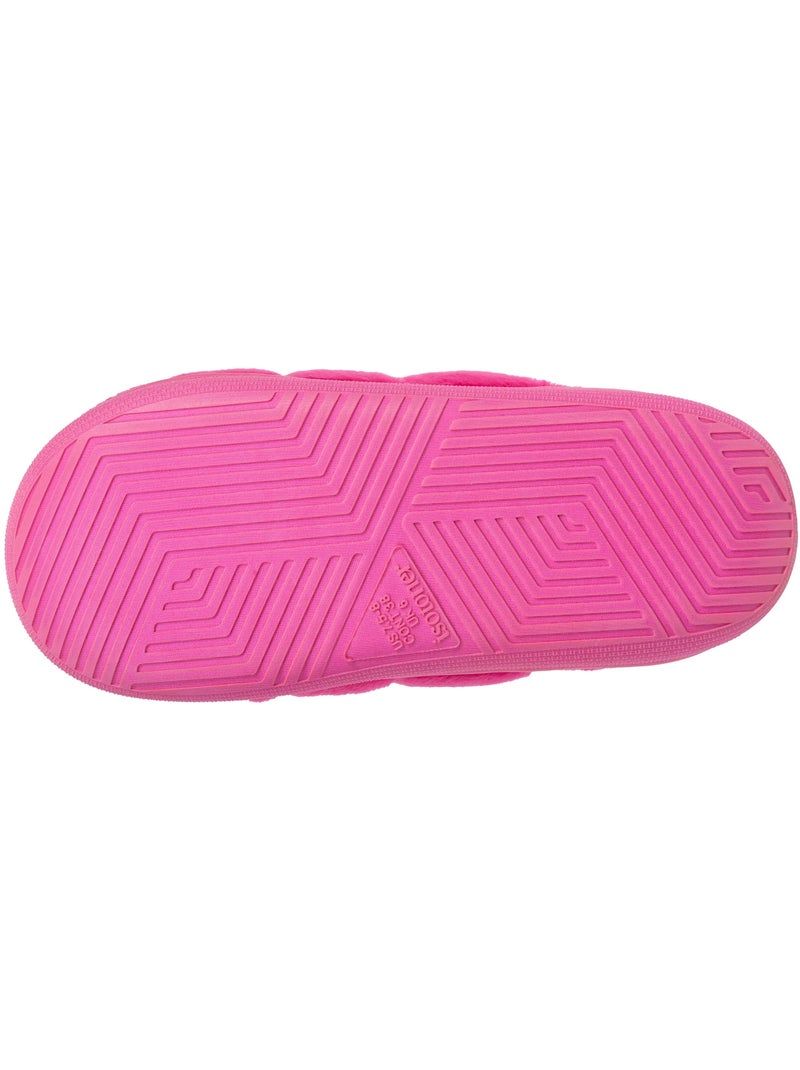 Chaussons mules microvelours semelle bloup extra confort femme isotoner Rose fushia - Kiabi