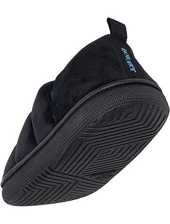 Chaussons mules microvelours semelle bloup extra confort homme isotoner