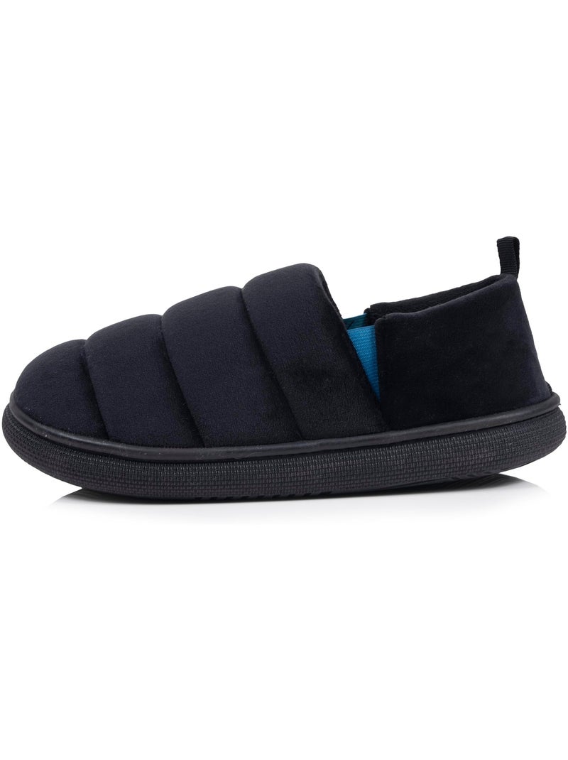 Chaussons mules microvelours semelle bloup extra confort homme isotoner Noir - Kiabi