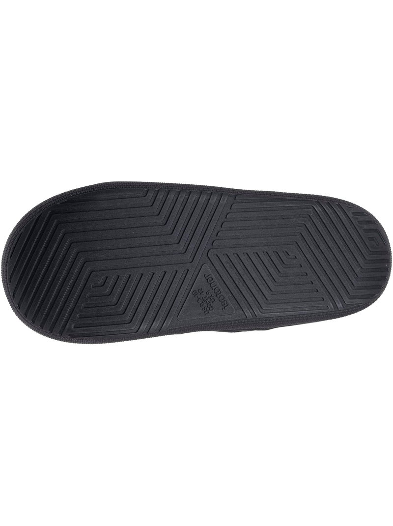 Chaussons mules microvelours semelle bloup extra confort homme isotoner Noir - Kiabi