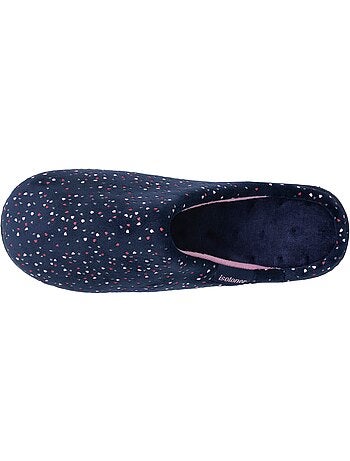 Chaussons mules microvelours semelle ergonomique, mousse femme isotoner