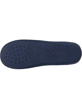 Chaussons mules microvelours semelle ergonomique, mousse femme isotoner