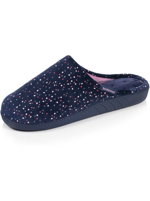 Chaussons mules microvelours semelle ergonomique, mousse femme isotoner - Kiabi Chaussons mules microvelours semelle ergonomique, mousse femme isotoner - Kiabi