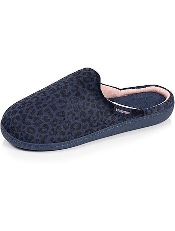 Chaussons mules microvelours semelle ergonomique, mousse femme isotoner