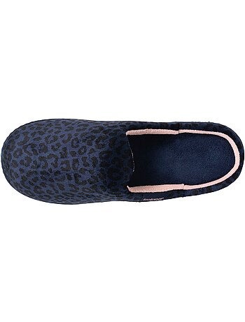 Chaussons mules microvelours semelle ergonomique, mousse femme isotoner