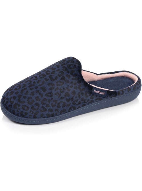 Chaussons mules microvelours semelle ergonomique, mousse femme isotoner - Kiabi