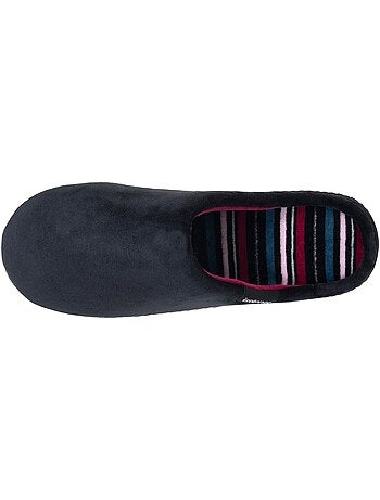 Chaussons mules microvelours semelle ergonomique, mousse femme isotoner