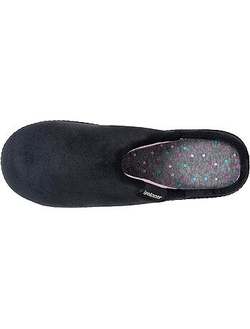 Chaussons mules microvelours semelle ergonomique, mousse femme Isotoner