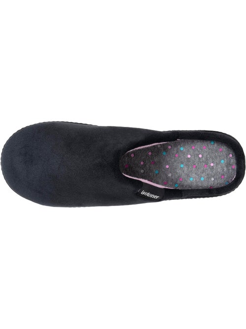 Chaussons mules microvelours semelle ergonomique, mousse femme Isotoner - Kiabi