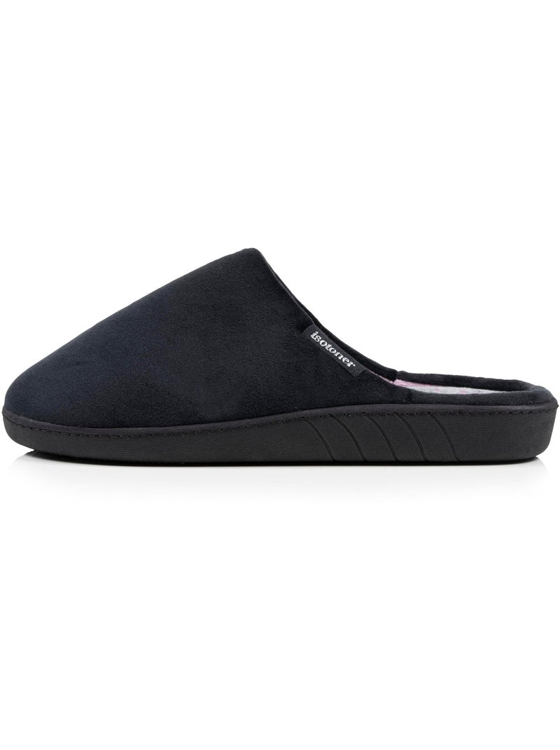 Chaussons mules microvelours semelle ergonomique, mousse femme Isotoner Noir - Kiabi