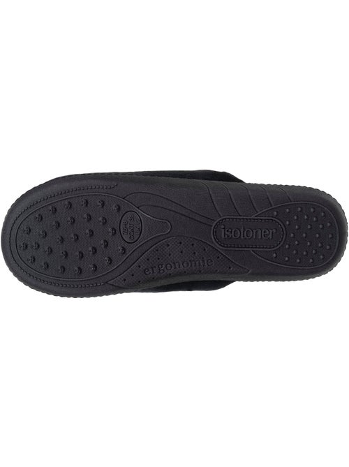 Chaussons mules microvelours semelle ergonomique, mousse femme Isotoner - Kiabi