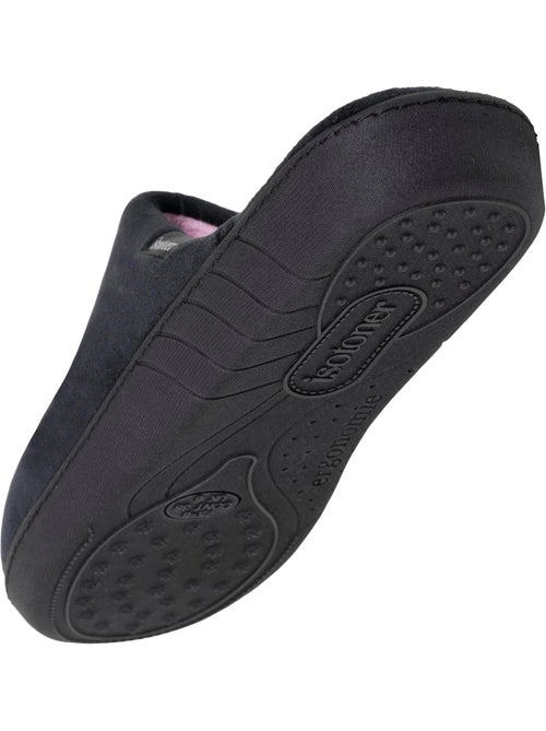 Chaussons mules microvelours semelle ergonomique, mousse femme Isotoner - Kiabi