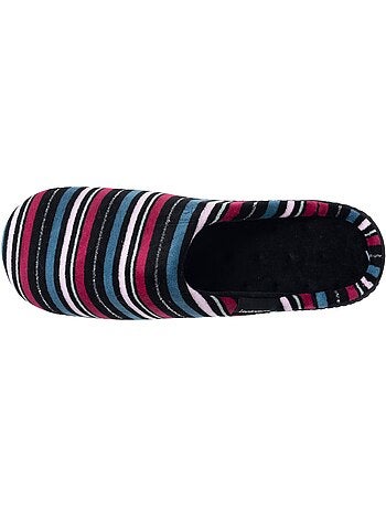 Chaussons mules microvelours semelle ergonomique, mousse femme isotoner