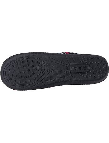 Chaussons mules microvelours semelle ergonomique, mousse femme isotoner
