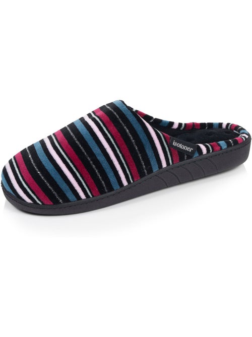 Chaussons mules microvelours semelle ergonomique, mousse femme Isotoner - Kiabi Chaussons mules microvelours semelle ergonomique, mousse femme Isotoner - Kiabi