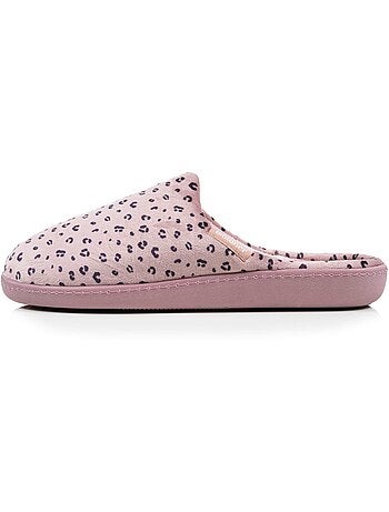 Chaussons mules microvelours semelle ergonomique soutien femme