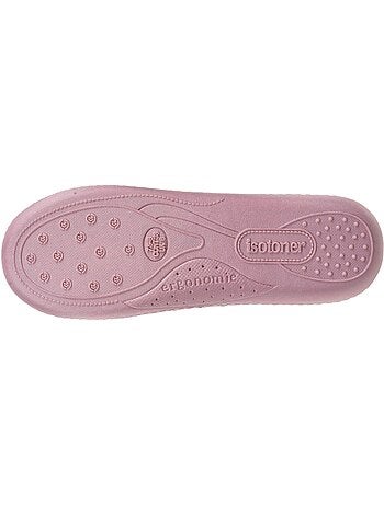 Chaussons mules microvelours semelle ergonomique soutien femme