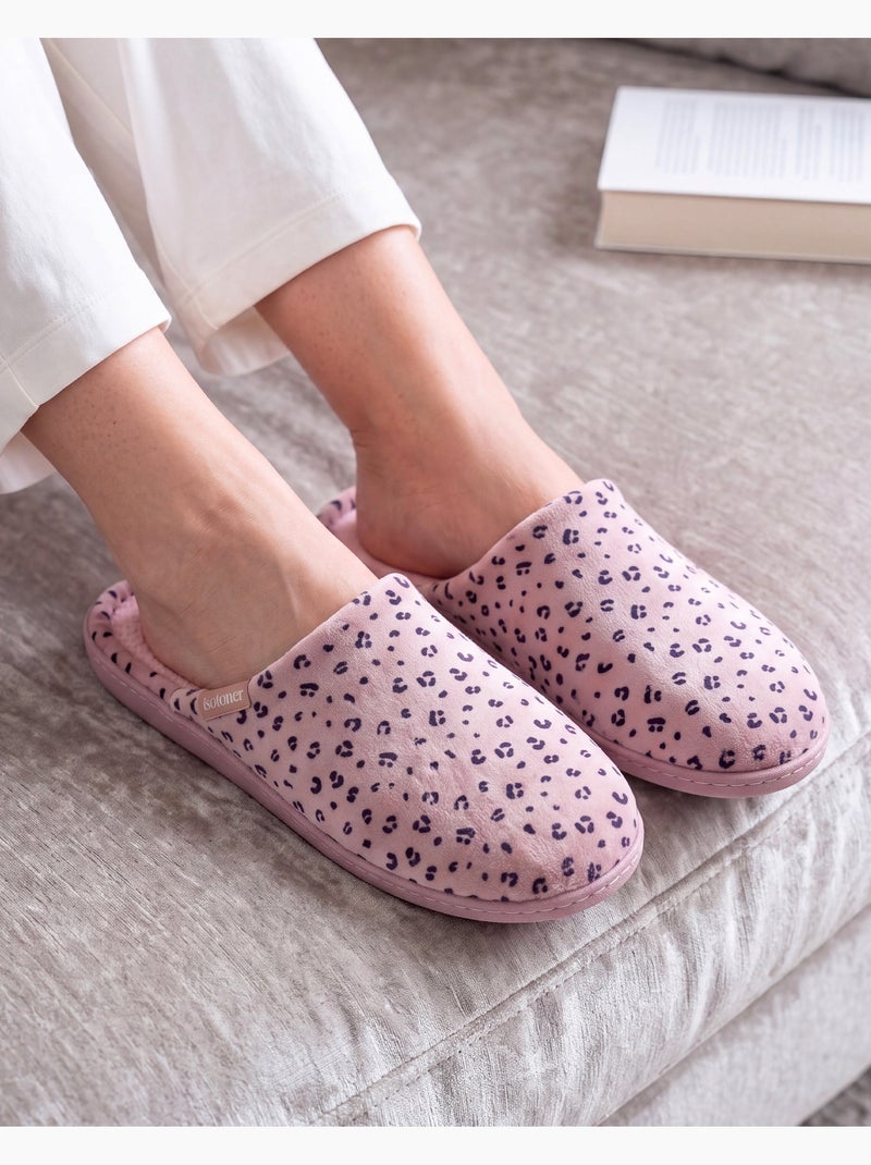 Chaussons mules microvelours semelle ergonomique soutien femme Blush - Kiabi