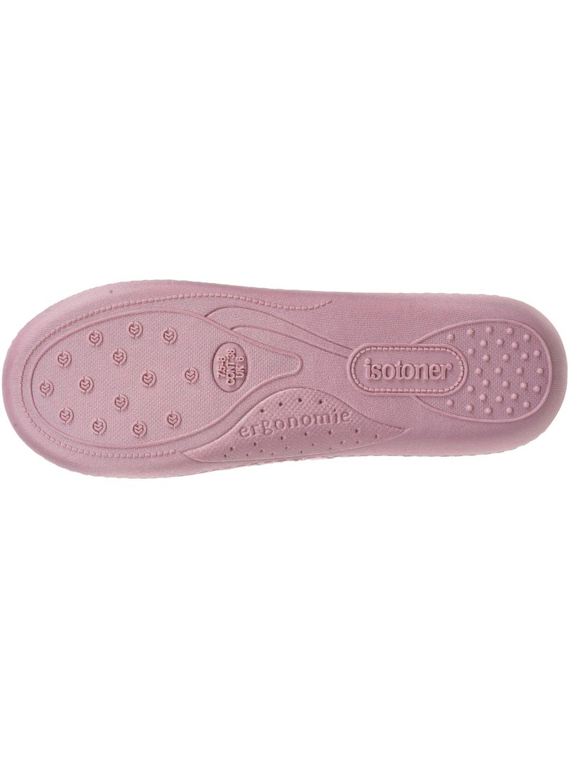 Chaussons mules microvelours semelle ergonomique soutien femme Blush - Kiabi