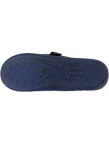 Chaussons mules microvelours semelle ergonomique soutien femme Isotoner