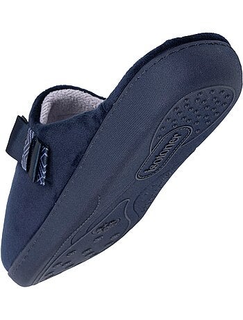 Chaussons mules microvelours semelle ergonomique soutien femme Isotoner