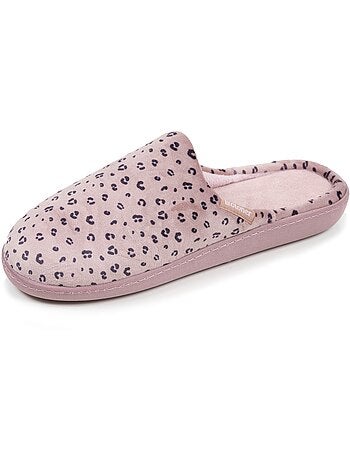 Chaussons mules microvelours semelle ergonomique soutien femme Isotoner