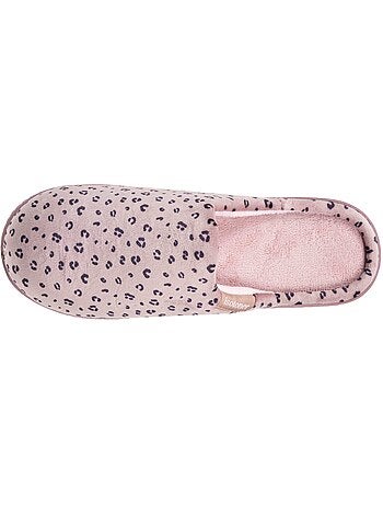 Chaussons mules microvelours semelle ergonomique soutien femme Isotoner