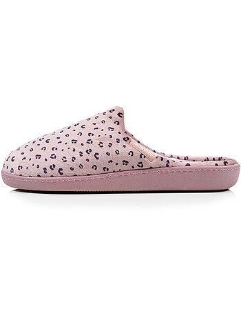 Chaussons mules microvelours semelle ergonomique soutien femme Isotoner