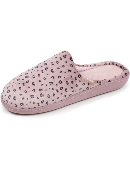 Chaussons mules microvelours semelle ergonomique soutien femme Isotoner - Kiabi